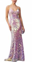 Josie Pearlised Full Sequin Slim Dress